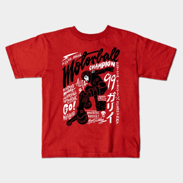 Motorball Champion Alita Kids T-Shirt by Krobilad